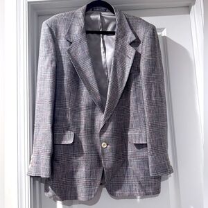Vintage Men’s Warren Sewell Plaid Suit Blazer |  Made in USA | 42R